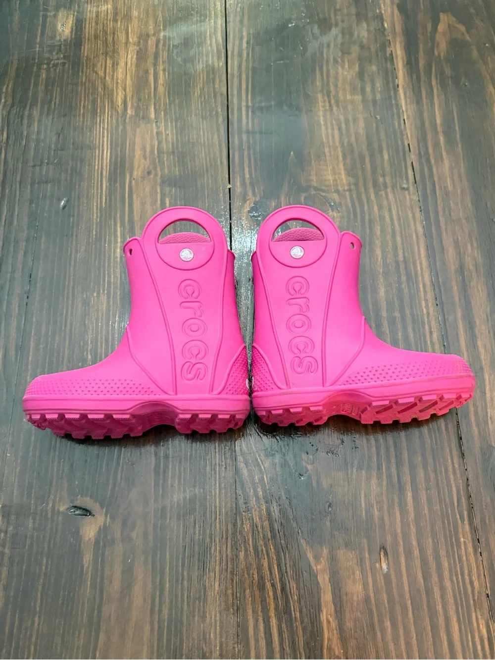 Crocs Handle It Rain Boot Kids Pink Waterproof Pull On Boots C11 12803